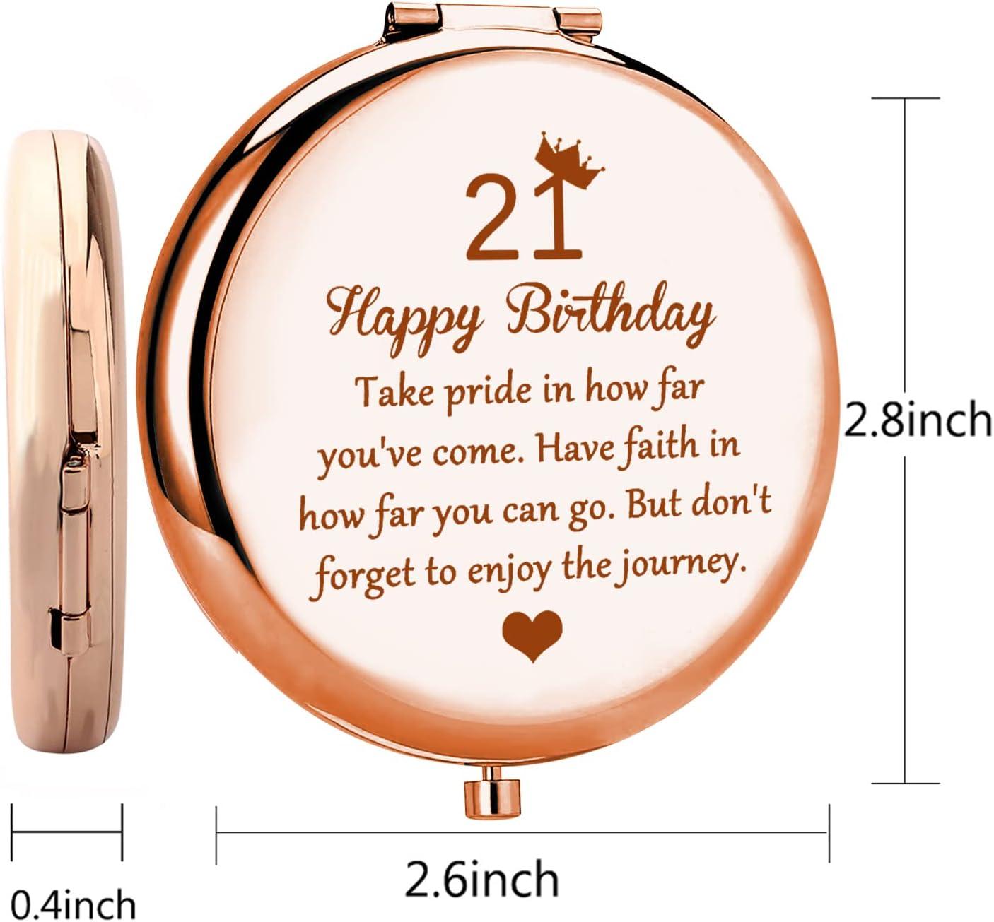 21st Birthday Gifts for Women 21 Year Old Birthday Gifts for Her Happy 21st Birthday Gifts for BFF Niece Girlfriends Compact Makeup Mirror for