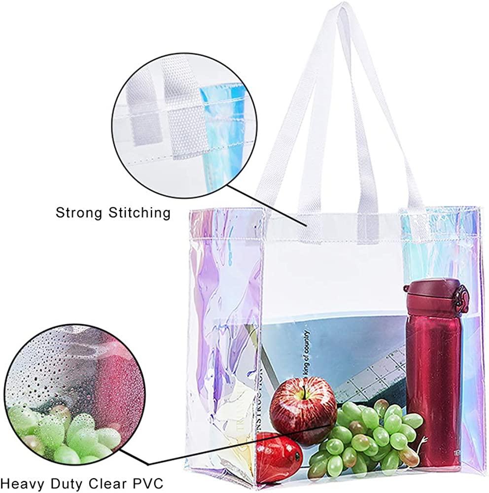 Suwimut 6 Pack Clear Tote Bag, 12 x 12 x 6 Inch Stadium Approved Hologram  Large Clear Bag Iridescent…See more Suwimut 6 Pack Clear Tote Bag, 12 x 12  x