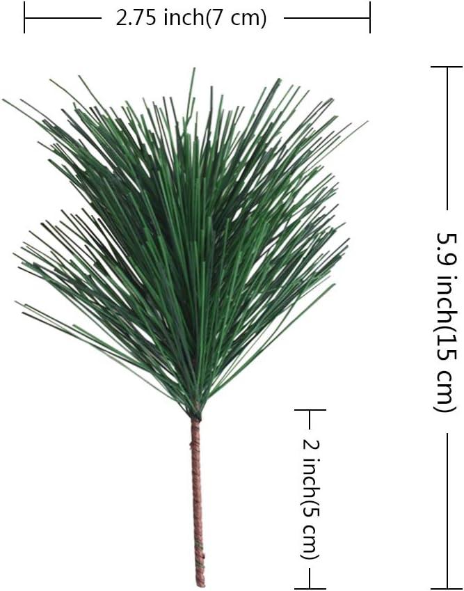Luxdesc Artificial Green Pine Needles Branches Fake Small Pine Twigs Stems  Evergreen Picks Holiday Tree Decorations