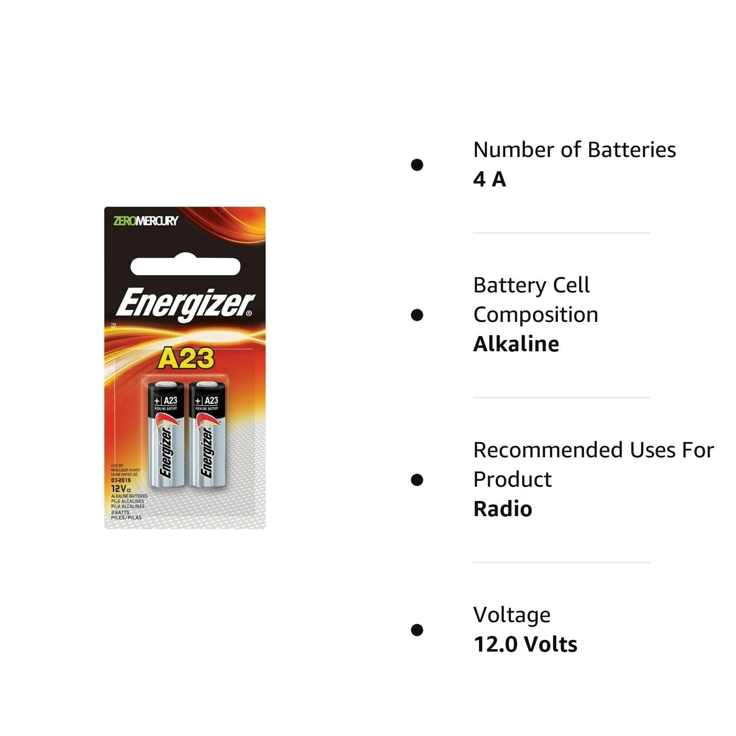 Energizer Zero Mercury Alkaline Batteries A23 2 ea (2 pack)