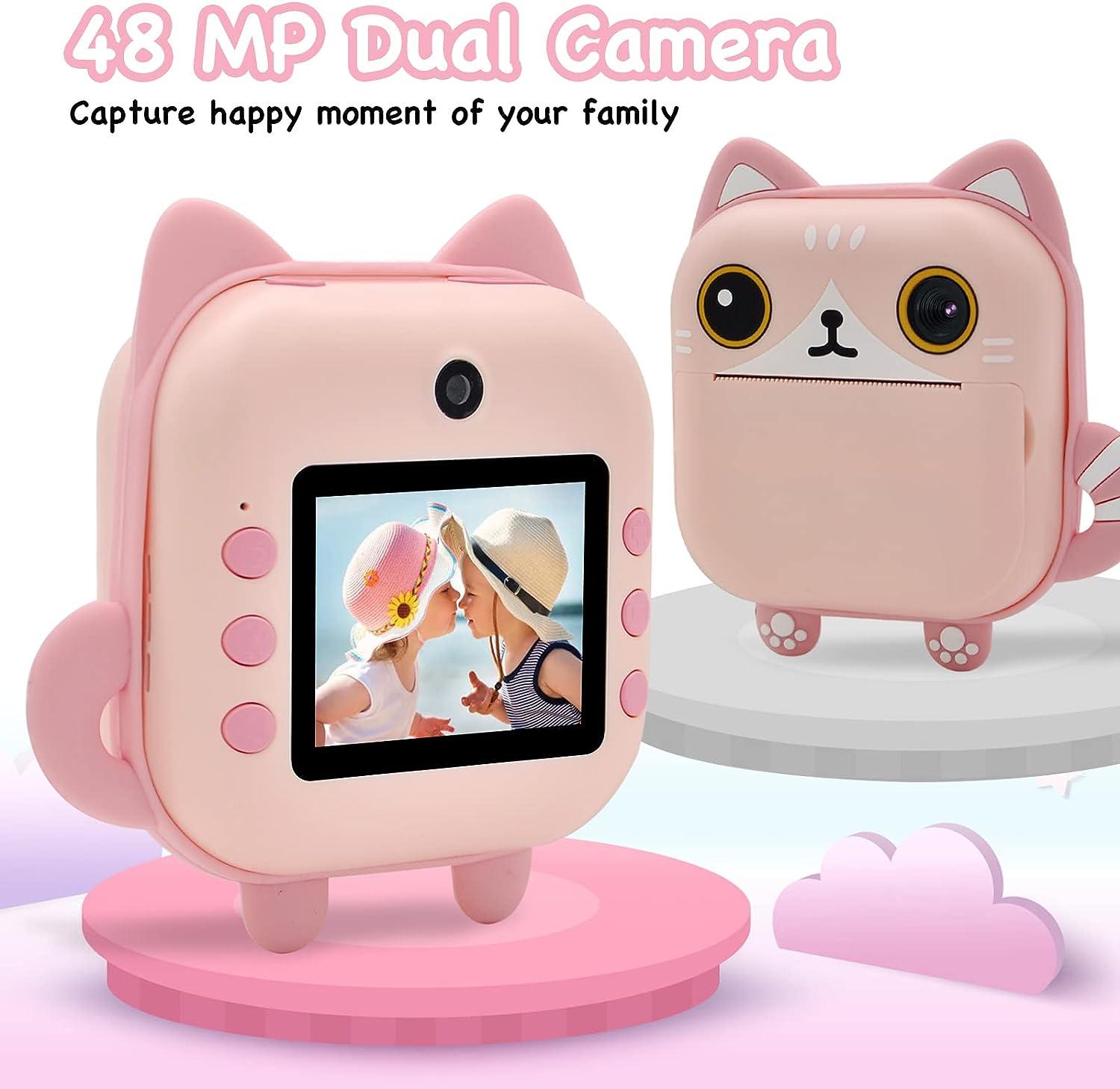 Instant Print Camera for Kids,Zero Ink Kids Camera with Print