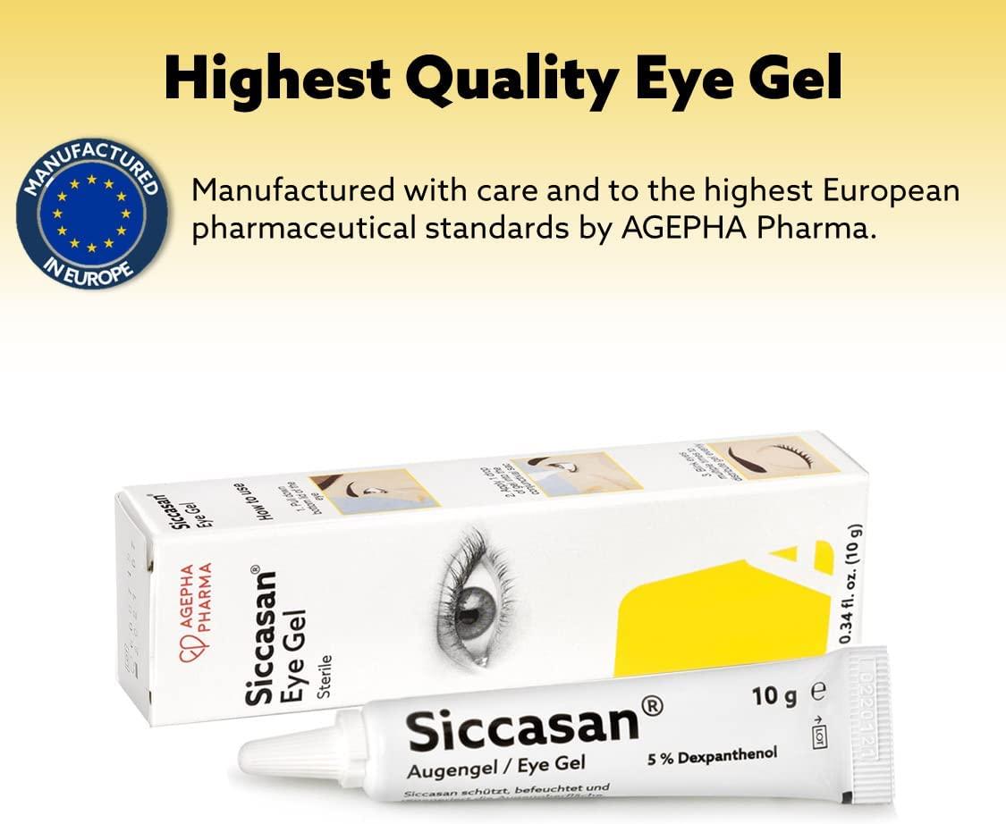 Siccasan & Siccaforte Eye Gel for Dry Eyes, for Night & Day Use, Intensive Dry Eye Gel with Carbomer & Dexpanthenol, Corneal Gel & Eye  Lubricant