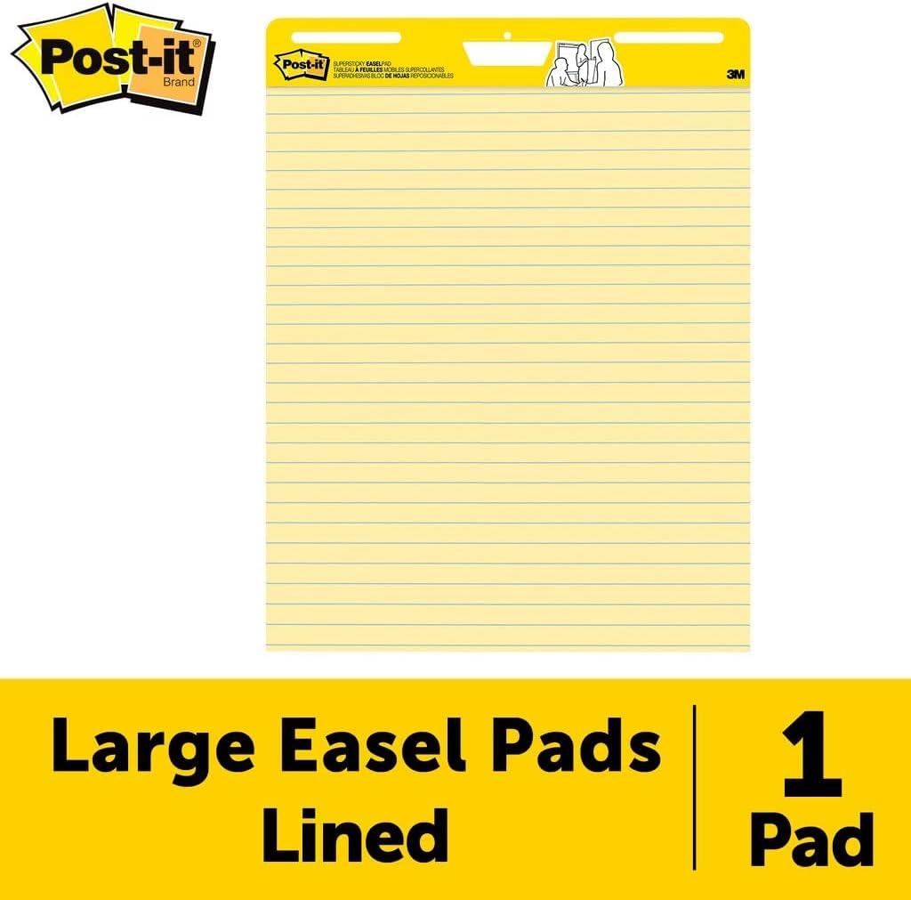  Post-it Super Sticky Easel Pad, 25 in x 30 in Sheets, Yellow  Paper with Lines, 30 Sheets/Pad, 4 Pads/Pack, Great for Virtual Teachers  and Students (561 VAD 4PK) : Sticky