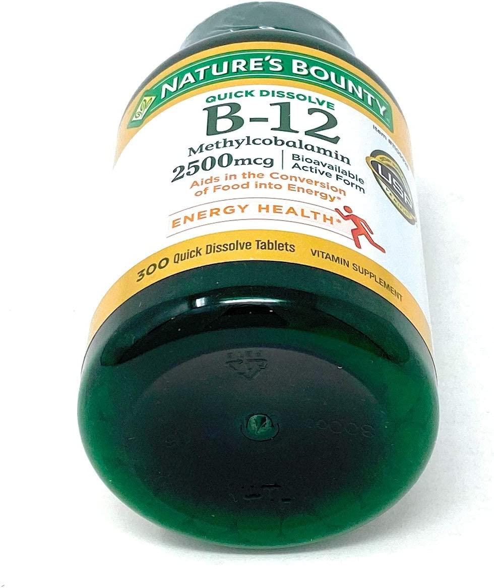 Natures Bounty Quick Dissolve Fast Acting Vitamin B 12 2500 Mcg