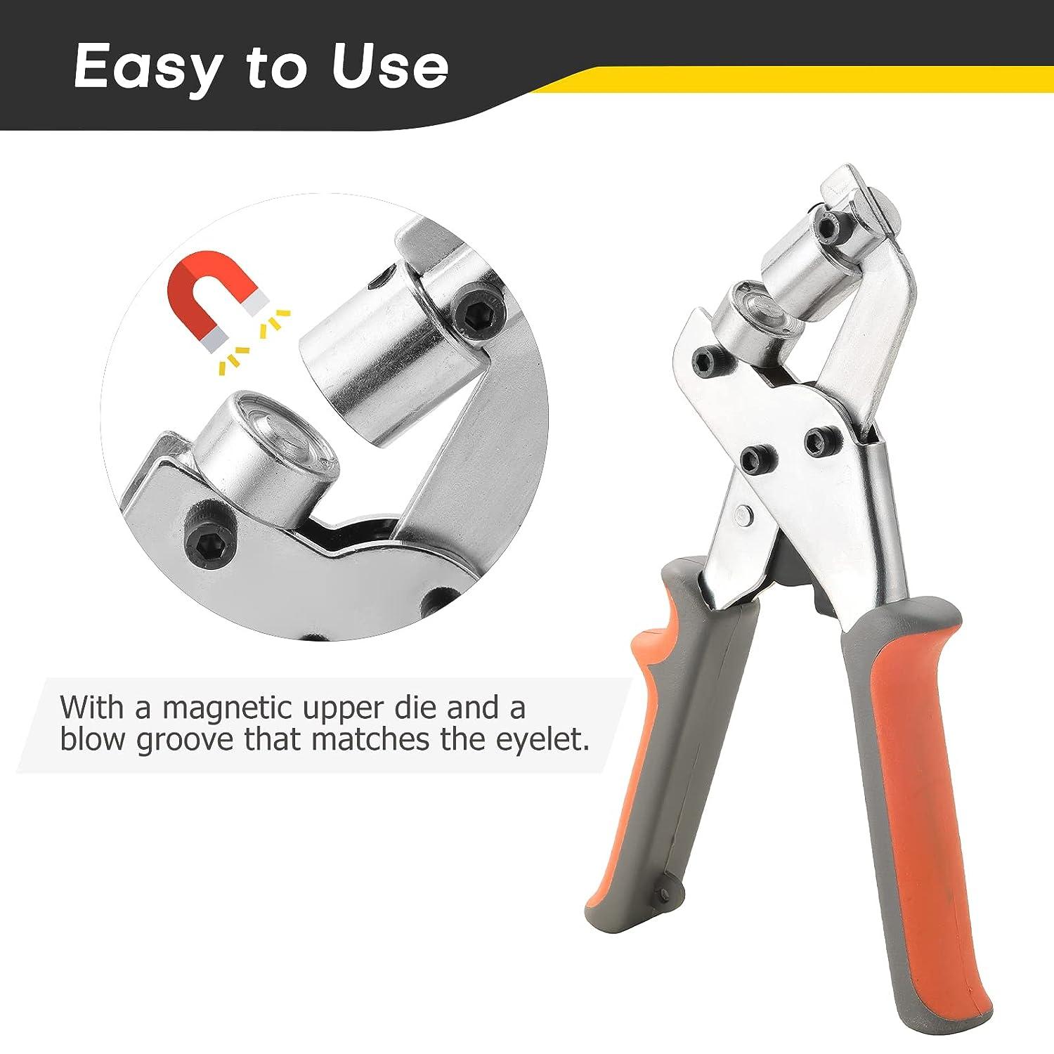 Grommet Tool Kit, 3/8 Inch Eyelet Kit Press Pliers (10mm) Punch