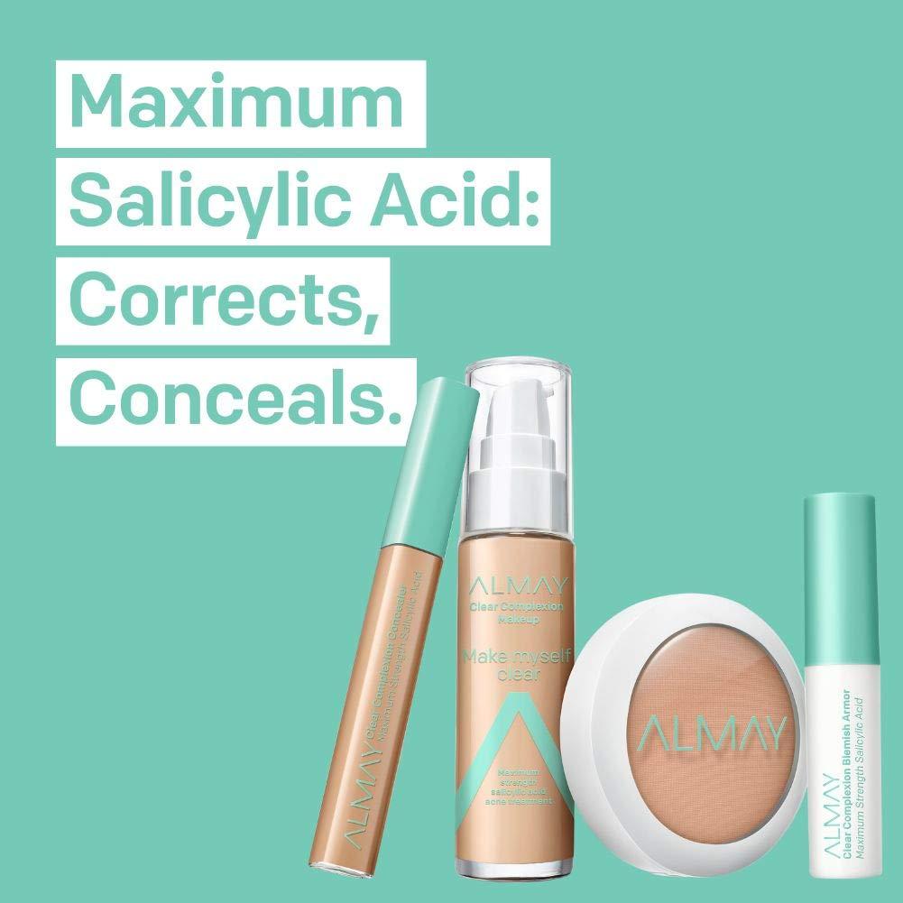 Almay Clear Complexion Acne Foundation Makeup with Salicylic Acid -  Lightweight, Medium Coverage, Hypoallergenic, Fragrance-Free, for Sensitive  Skin