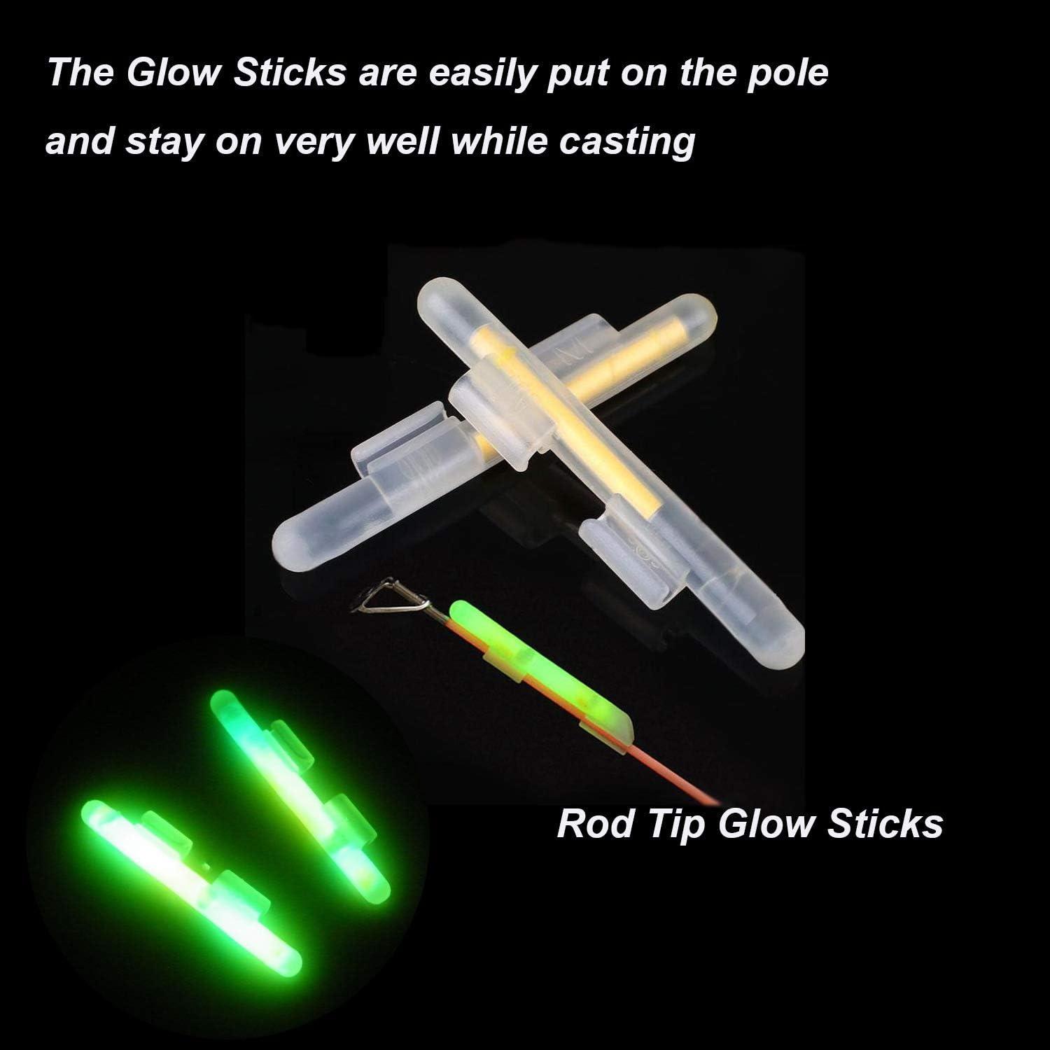 25/50 Fishing Glow Sticks Rod Tip Glow Sticks Fishing Rod Floats Glow Stick  Night Fishing Green Fluorescent Light Sticks