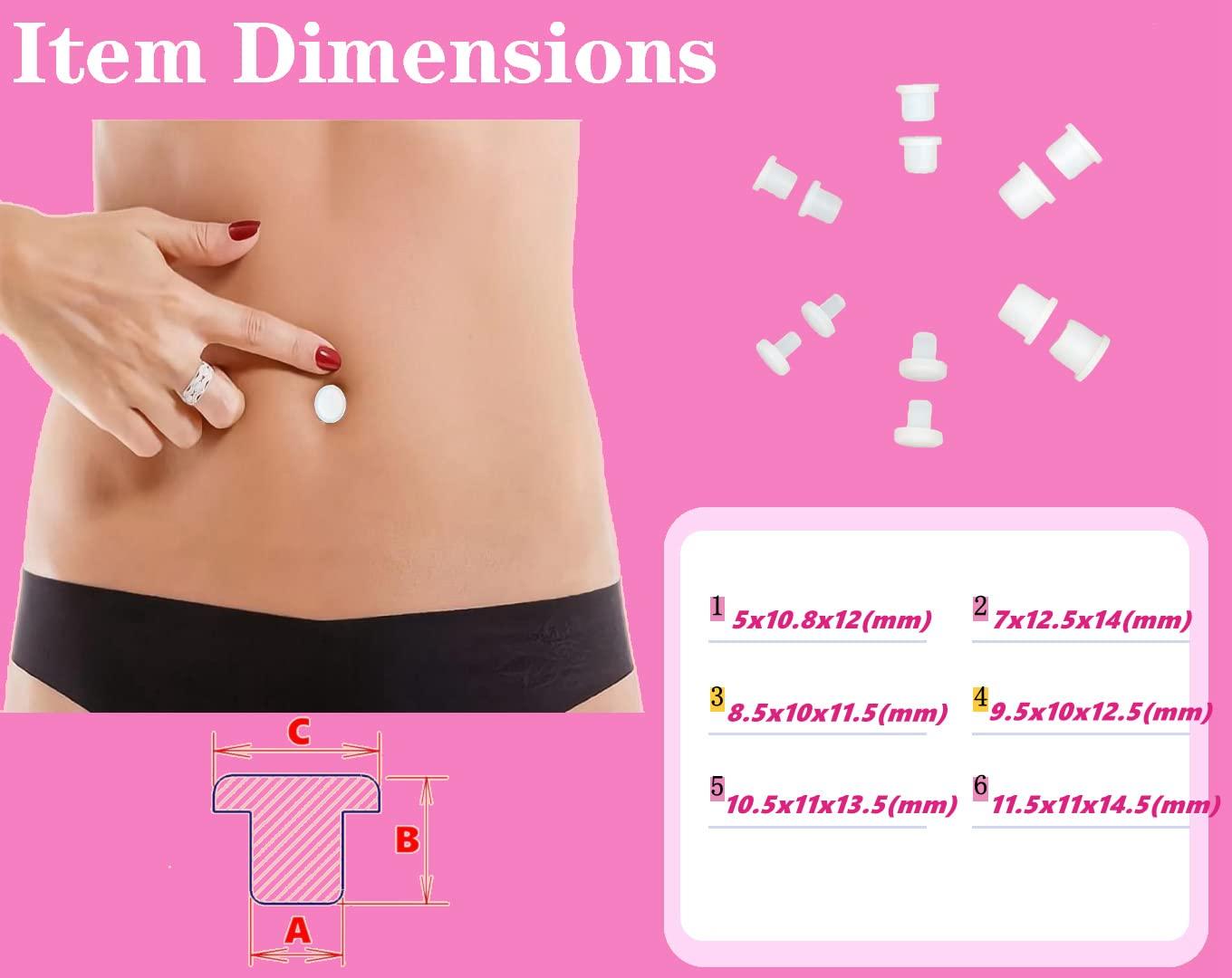 17PCS Belly Button Plug Post Tummy Tuck Belly Button Shaper Soft Silicone  for Liposuction(16pcs+Tape)