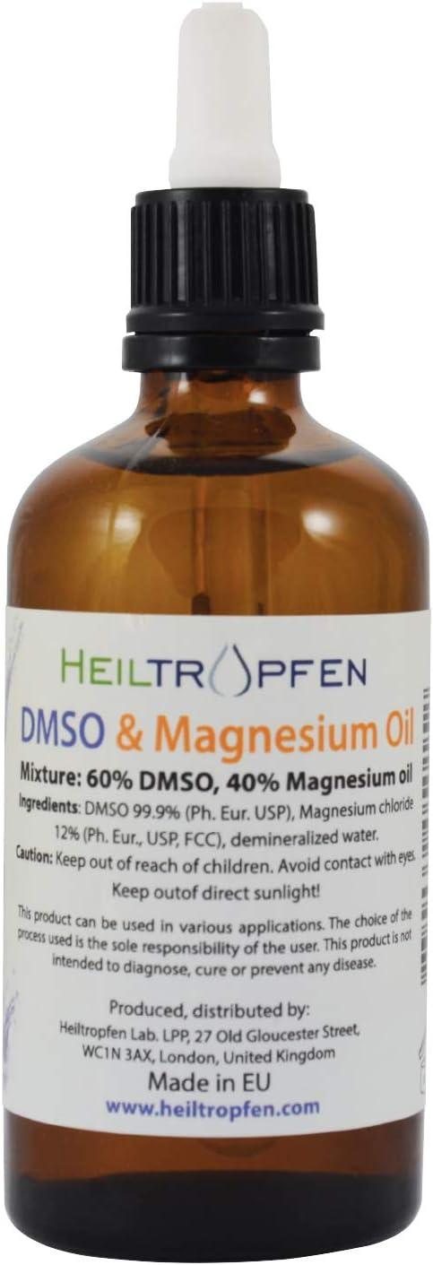 Low odor DMSO - Dimethyl sulfoxide liquid 3.4 Oz - 100 ml | Pharmaceutical  grade ingredient | High purity | Heiltropfen®