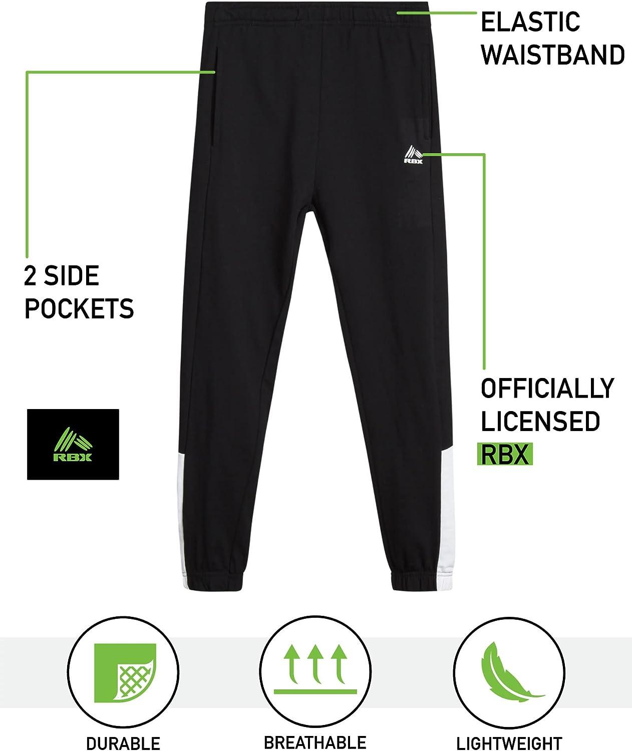 RBX Boys' Sweatpants - 4 Pack French Terry Active Jogger Pants