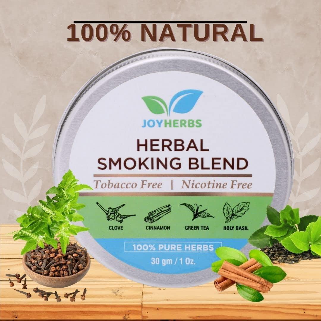  JOYHERBS Herbal Smoking Blend Nicotine Free Smoke Blend Herbal  Smoking Mixture Smokable Herbs with 100% Natural Herbal Smoking Blend  (Makes 40 Rolls) Herbal Smoking Mix 1 Pack 30gm (1 oz/ 30g) 