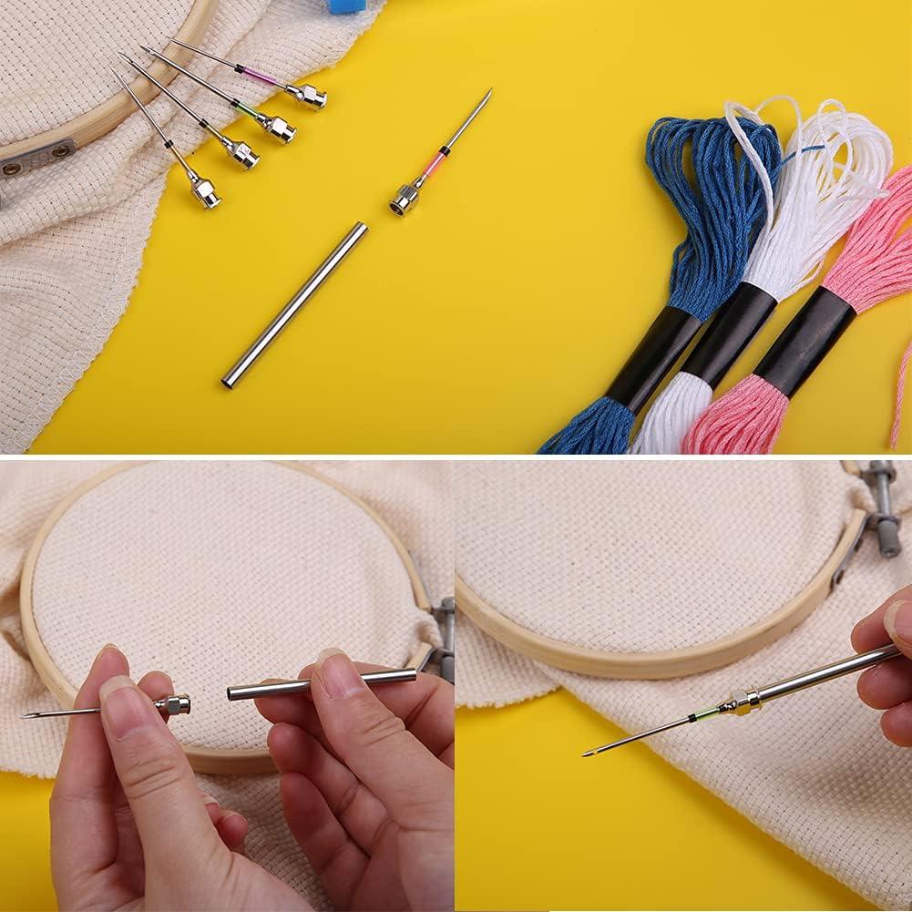 Punch Needle Kit for Beginners Floral Black & White Modern Embroidery 