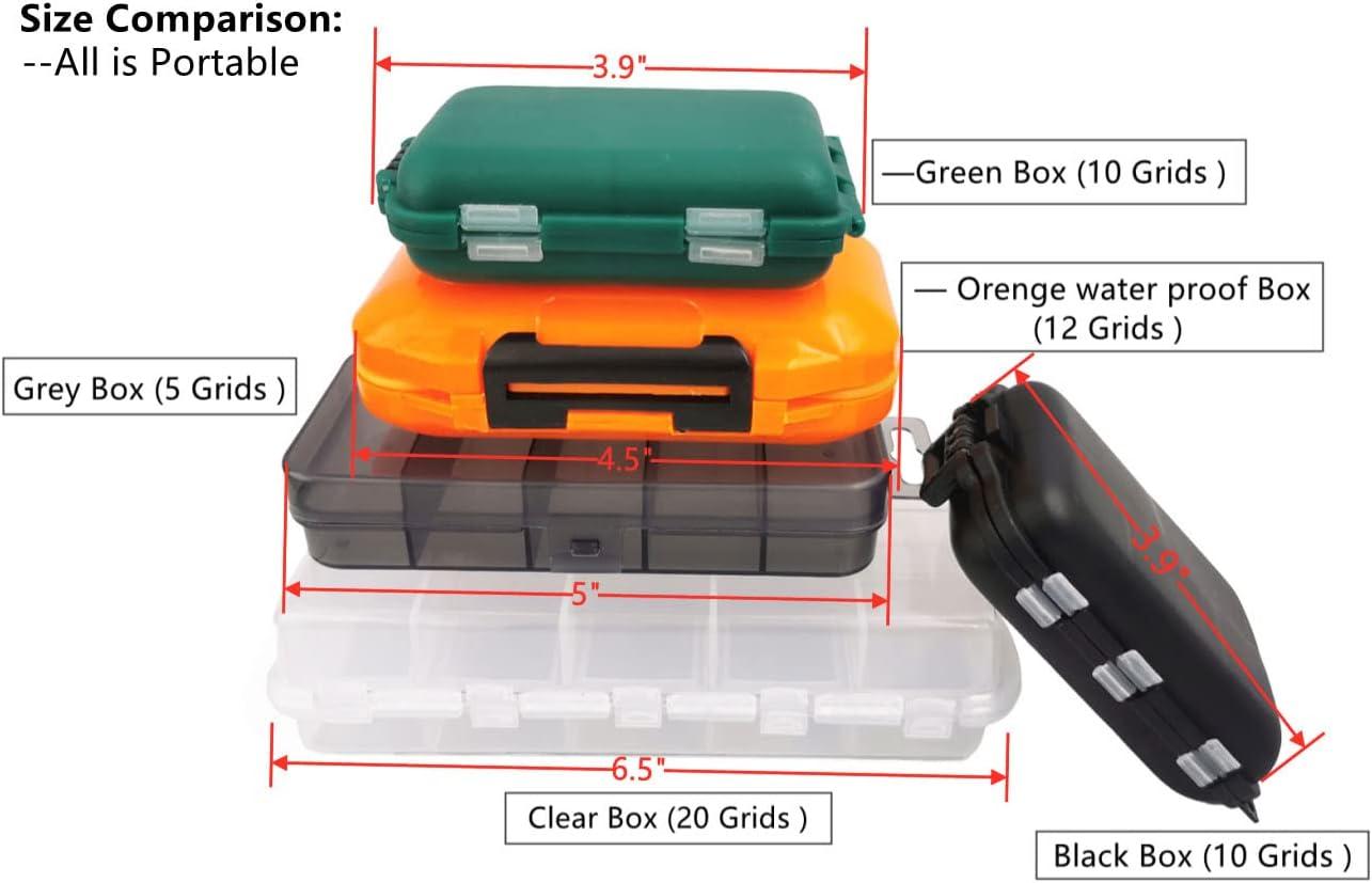 2x Small Hard Fishing Tackle Box Portable Case Hooks Lure Baits