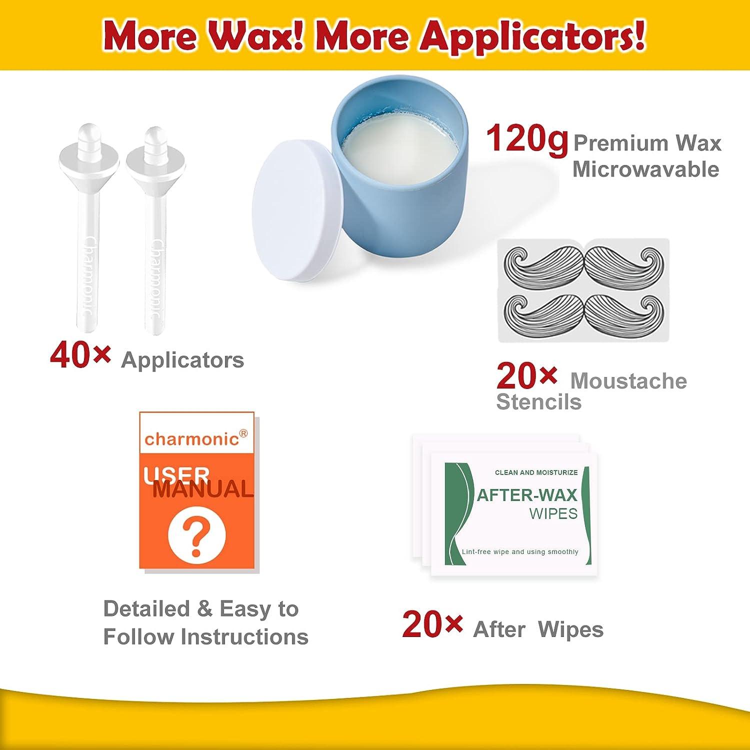 120g Wax Nose Wax Kit, Nose Hair Wax, Nose Wax with 40 Applicators and 20  Wipes, Quick and Painless Nose Hair Waxing Kit for Men and Women, Nose Hair