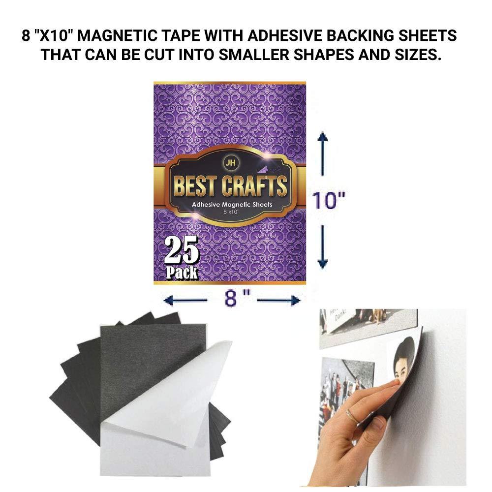 MaxGear 8-Pack Magnetic Sheets with Adhesive Backing, 8x10, Adhesive  Magnetic Sheets, Flexible Magnet Sheets with Adhesive, Magnetic Strips for  Picture Crafts, Easy to Peel and Stick