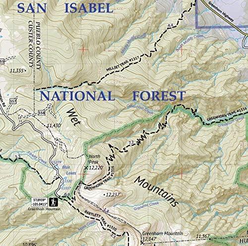 Outdoor Trail Maps Greenhorn Mountain/Spanish Peaks Wilderness ...