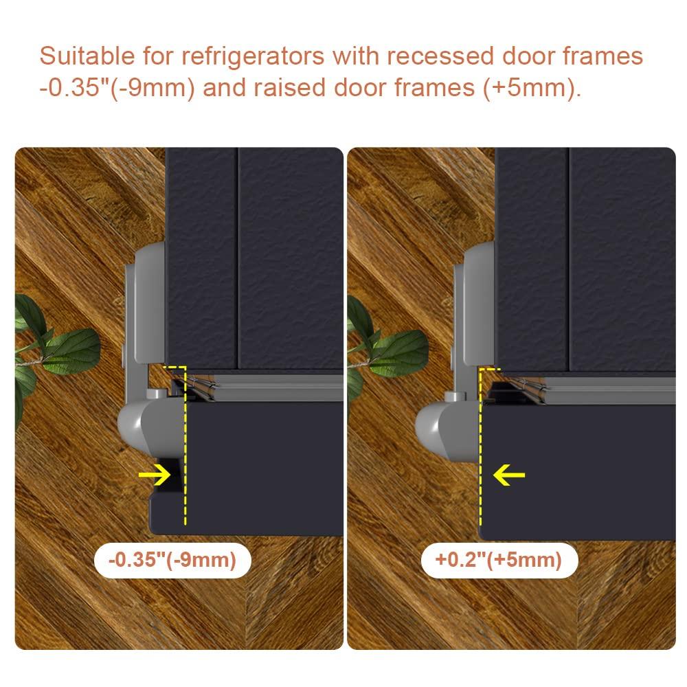  NiHome Child Proof Refrigerator Fridge Freezer Door Lock 2-Pack  for Kids Safety, Child Proof Doorknob for Max 1 (25mm) Sealing Strip for  Toddlers and Kids, No Tools or Drilling Need (Grey) 