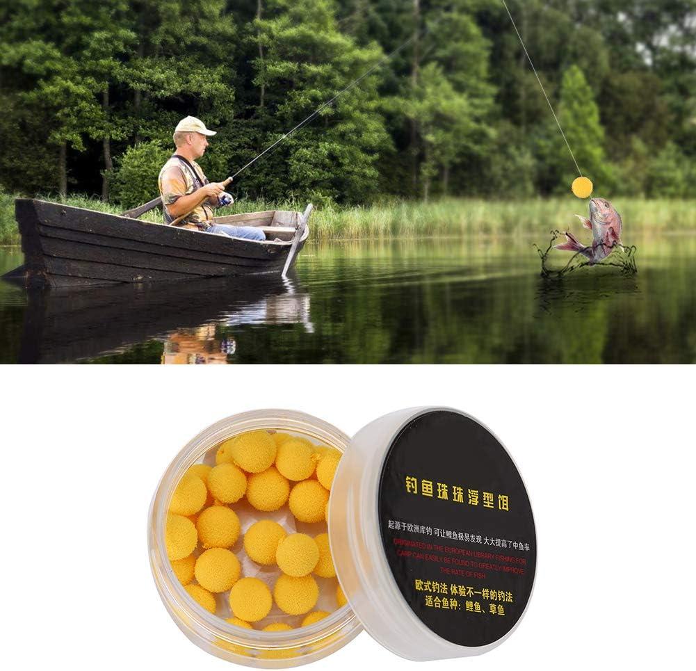 Tbest 30pcs 10/12mm Smell Carp Fishing Bait Foam Pop Up Soft Pellets  Boilies Eggs/Floating Ball Beads Feeder Artificial Carp Baits Lure/Hair Rig  Yellow no flavor 10MM
