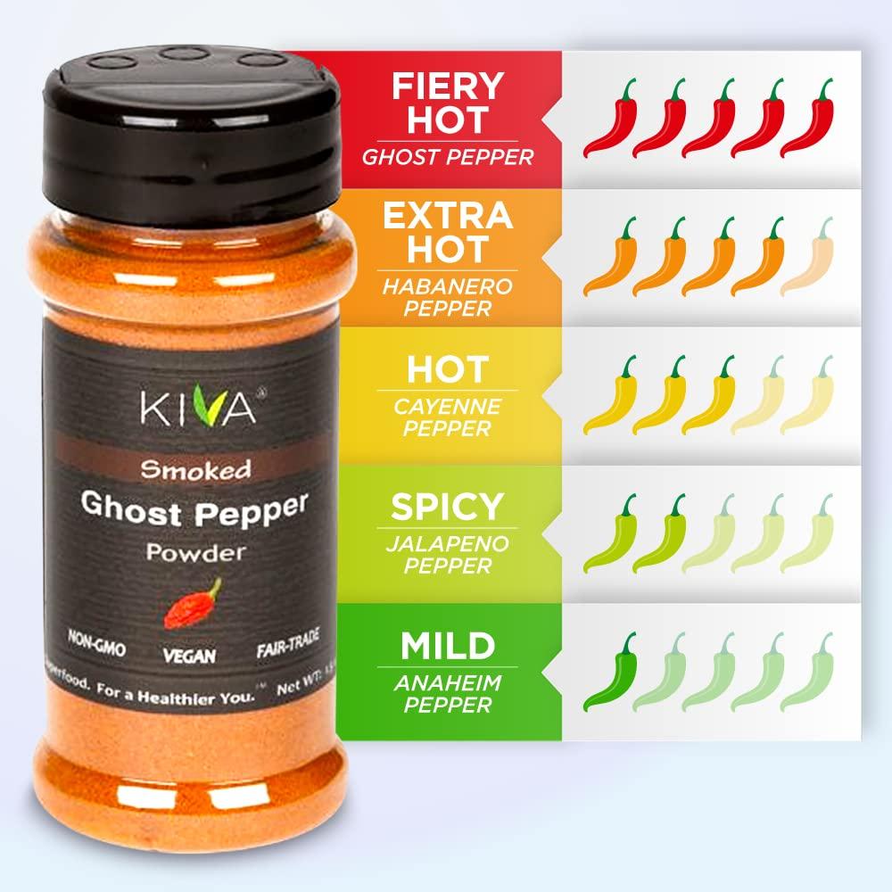 Kiva Gourmet Smoked Ghost Chili Pepper Powder Bhut Jolokia Non Gmo Vegan Fair Trade 3957