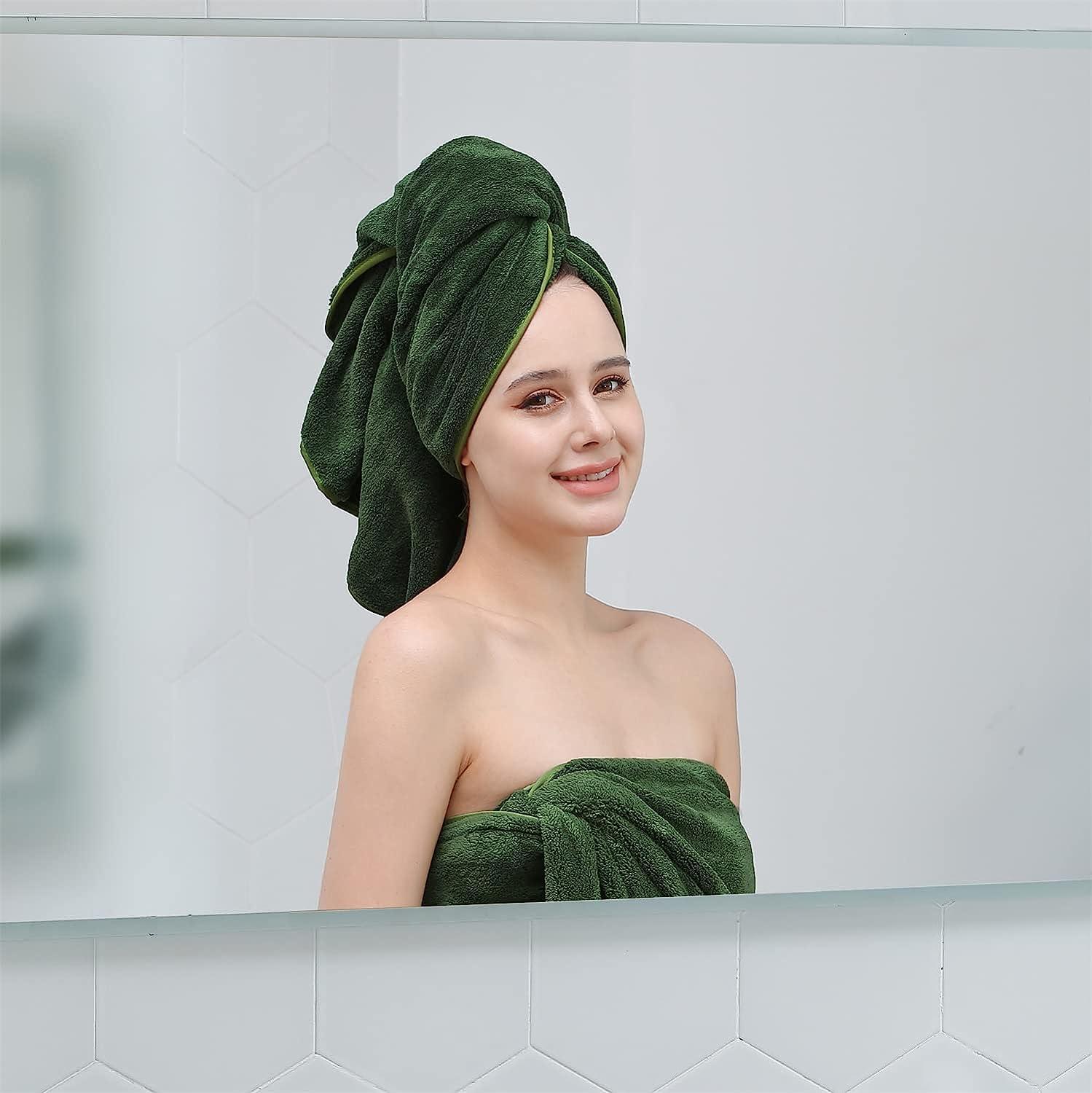 GraceAier Ultra Soft Bath Towel Set - Quick Drying - 2 Bath Towels 2 Hand  Towels 4 Washcloths - Microfiber Coral Velvet Highly Absorbent Towel for Bath  Fitness, Bathroom, Sports, Yoga, Travel Microfiber-green 8 Piece Towel Set