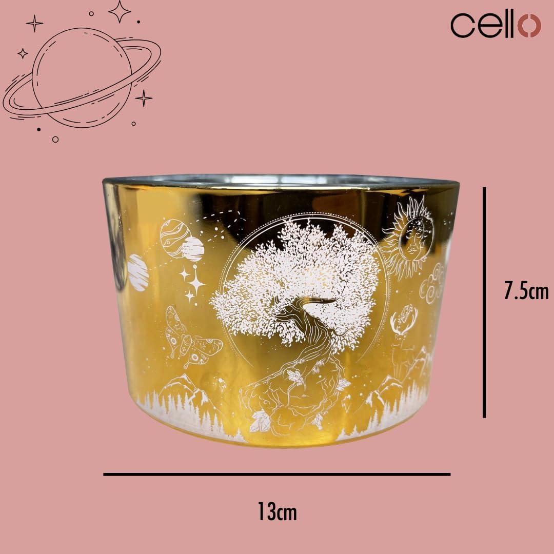 Cello Celestial Large Scented Candles with Rose Quartz Crystals. A
