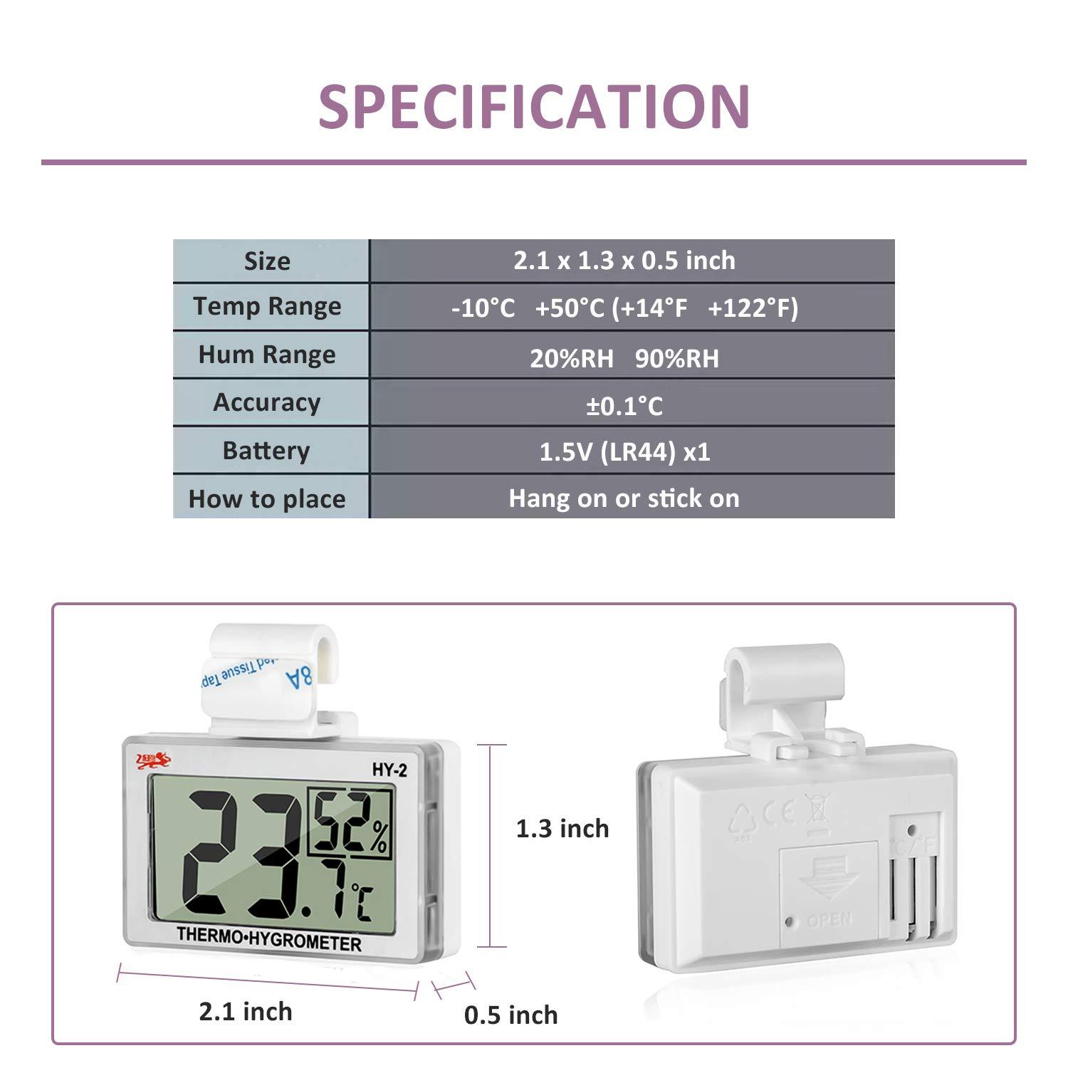 Terrarium Dial Thermometer Hygrometer Terrarium Temperature Humidity Sensor  Gauge for Chameleon Lizard Habitat