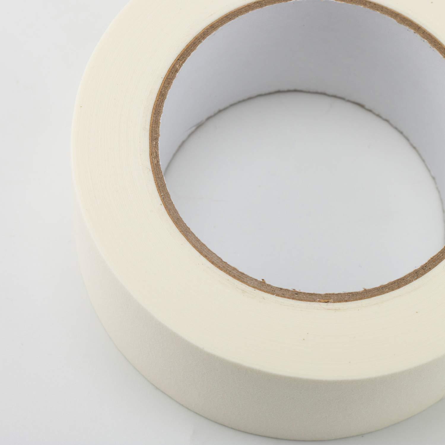 Lichamp Wide Masking Tape 2 Inches 1pc General Purpose Beige Masking Tape White Masking Paper 1.95 Inches x 55 Yards