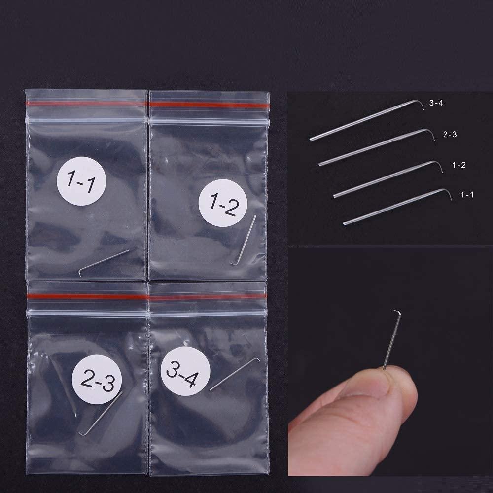 8pcs/set Ventilating Needle for Lace Wig Kit Include 1 Wig Needle Holder  and 4 Needles (One of Each Size 1-1, 1-2, 2-3 and 3-4) and 3 Pcs 4x4inch  Swiss Lace Net for