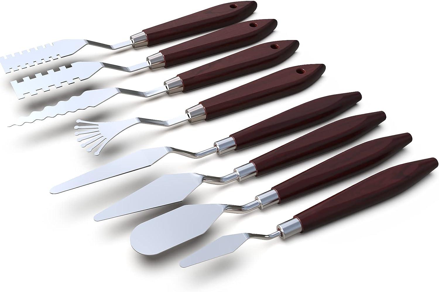 Artist Stainless Steel Palette Knife Set Wood Hande Flexible - Temu