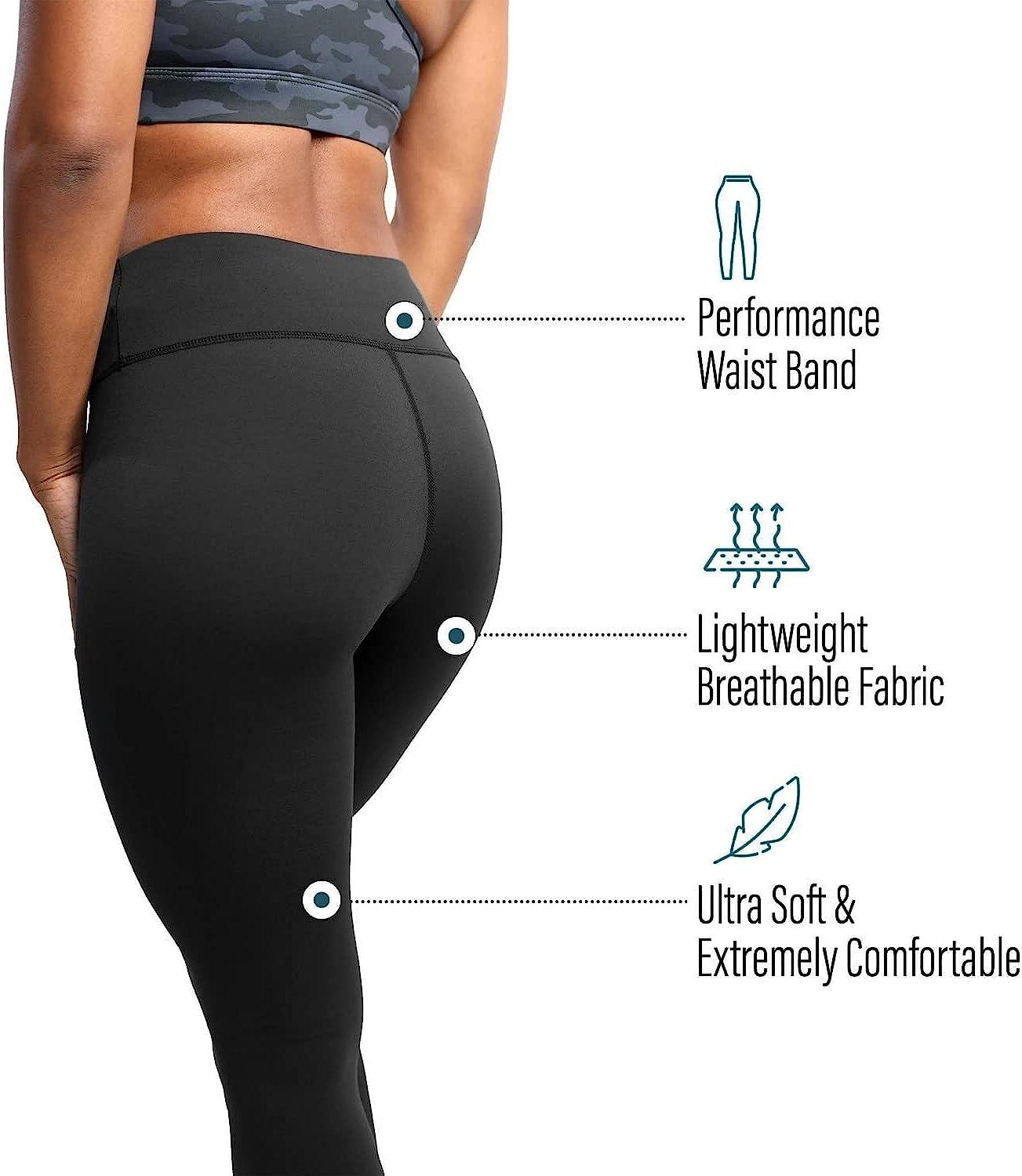 CompressionZ High Waisted Women's Leggings With Pockets - Compression Pants  for Yoga Running Gym & Everyday Fitness (Black, Small) 