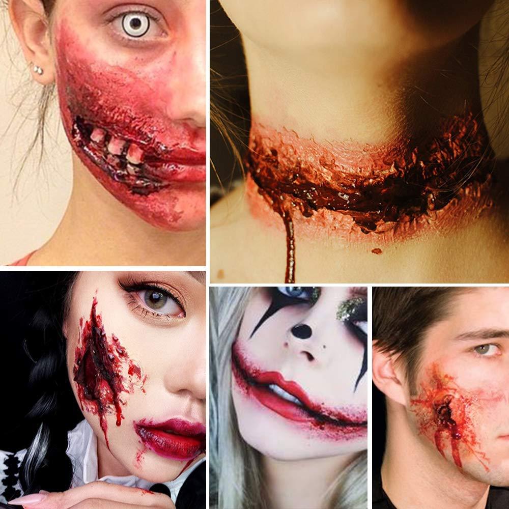 SFX Makeup Kit Scars Wax Fake Blood Halloween Wound Modeling Skin Wax With  Spatula Sponge Coagulated