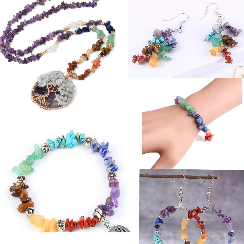 Natural Chip Stone Beads 5-8mm Irregular Gemstone Beads Kit Multicolor  Healing Crystal Loose Rocks Bead Hole Drilled for Jewelry Necklace Bracelet