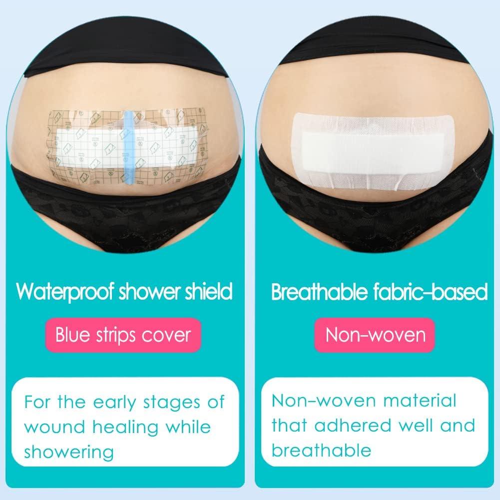 Waterproof Bandage Wound Shower Cover Shield Adhesive Film Patch with  Non-Stick Center Pad for Surgery Incisions Protector Chest Chemo Port
