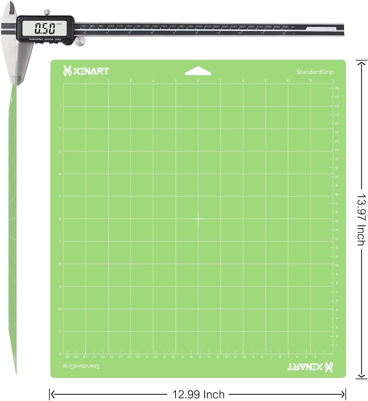 Xinart StandardGrip Cutting Mat for Cricut Maker 3/Maker/Explore 3/Air 2/Air/One(12x12 inch, 3 Mats) Standard Adhesive Sticky Green Quilting Cricket