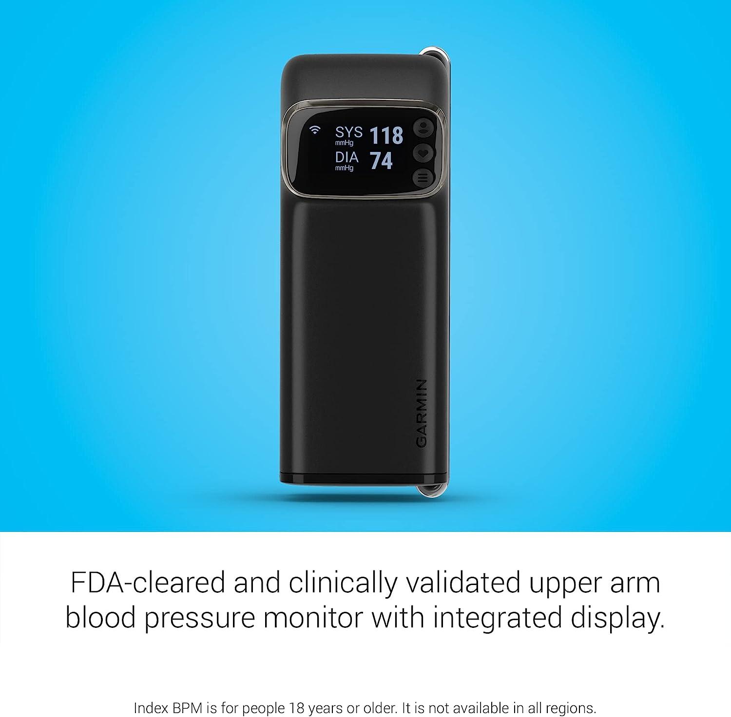 Garmin Index BPM Smart Blood Pressure Monitor in Black