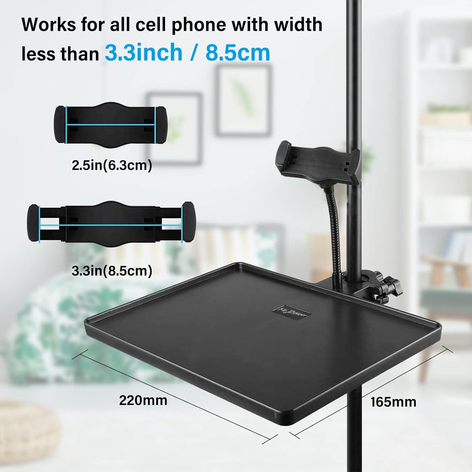 Microphone Stand Tray with Phone Holder Universal Adjustable Mic