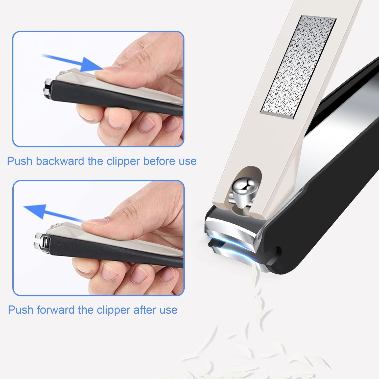 DRMODE Toenail Clippers for Thick Nails - Professional Toe Nail Clippers  for Thick Toenails Sharp Curved Blade Mess Free Nail Clippers
