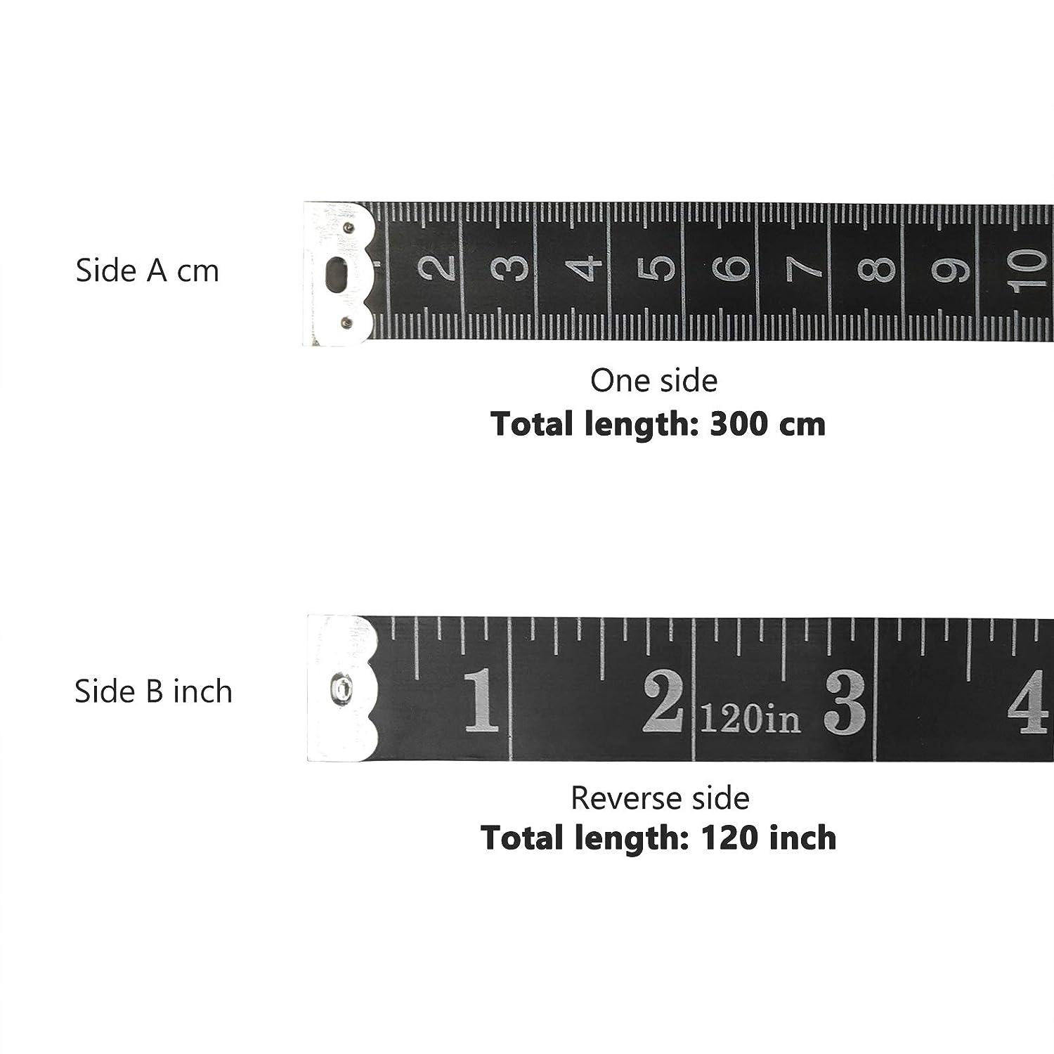 2 Pack Sewing Tape Measure120Inch/300cmDouble-Scale Soft Tape Measuring  Body Weight Loss Medical Body Measurement Sewing Tailor Cloth Ruler  Dressmaker Flexible Ruler Tape Measure (Black)