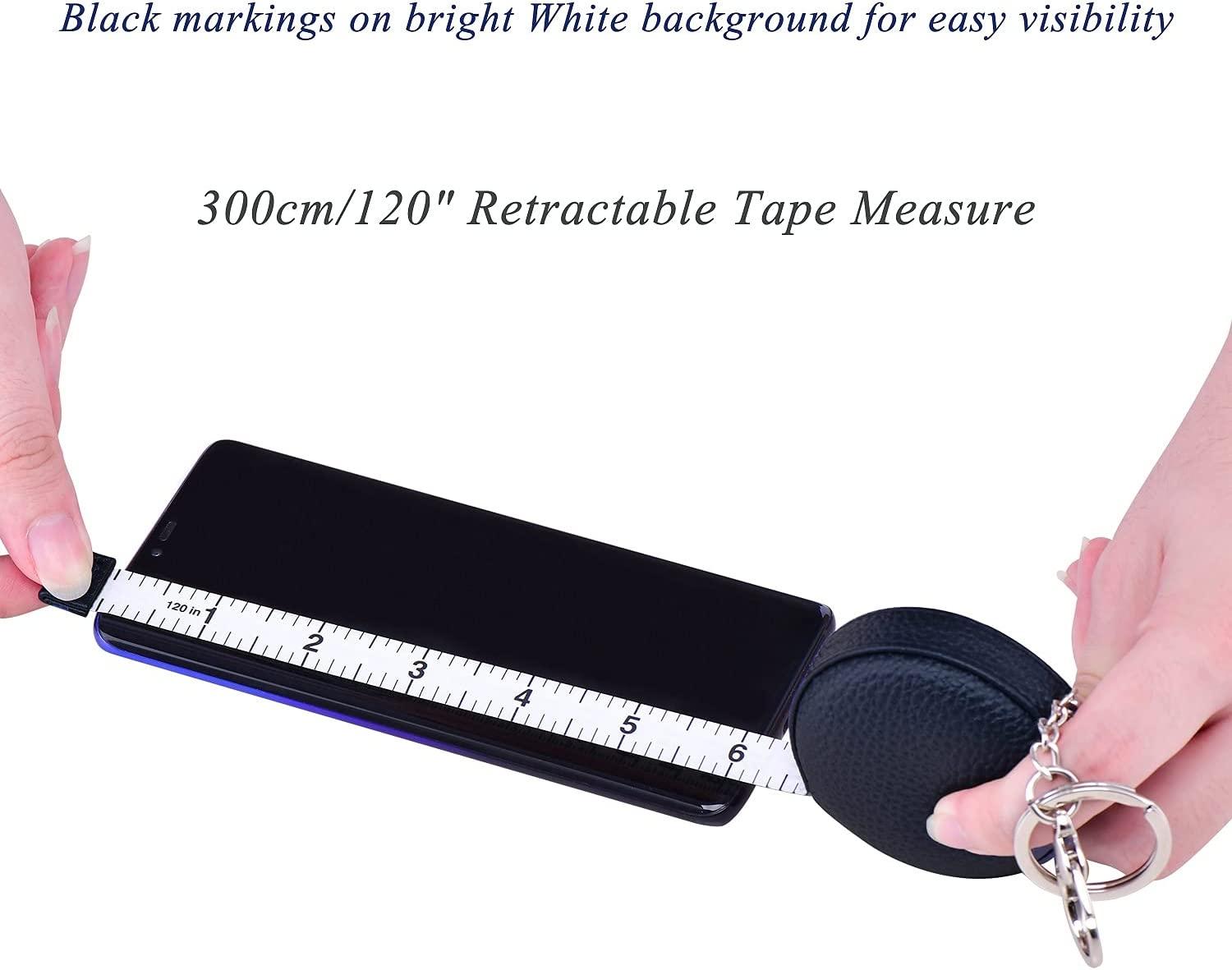 White Automatic Telescopic Tape Measure Centimeter Inch Double