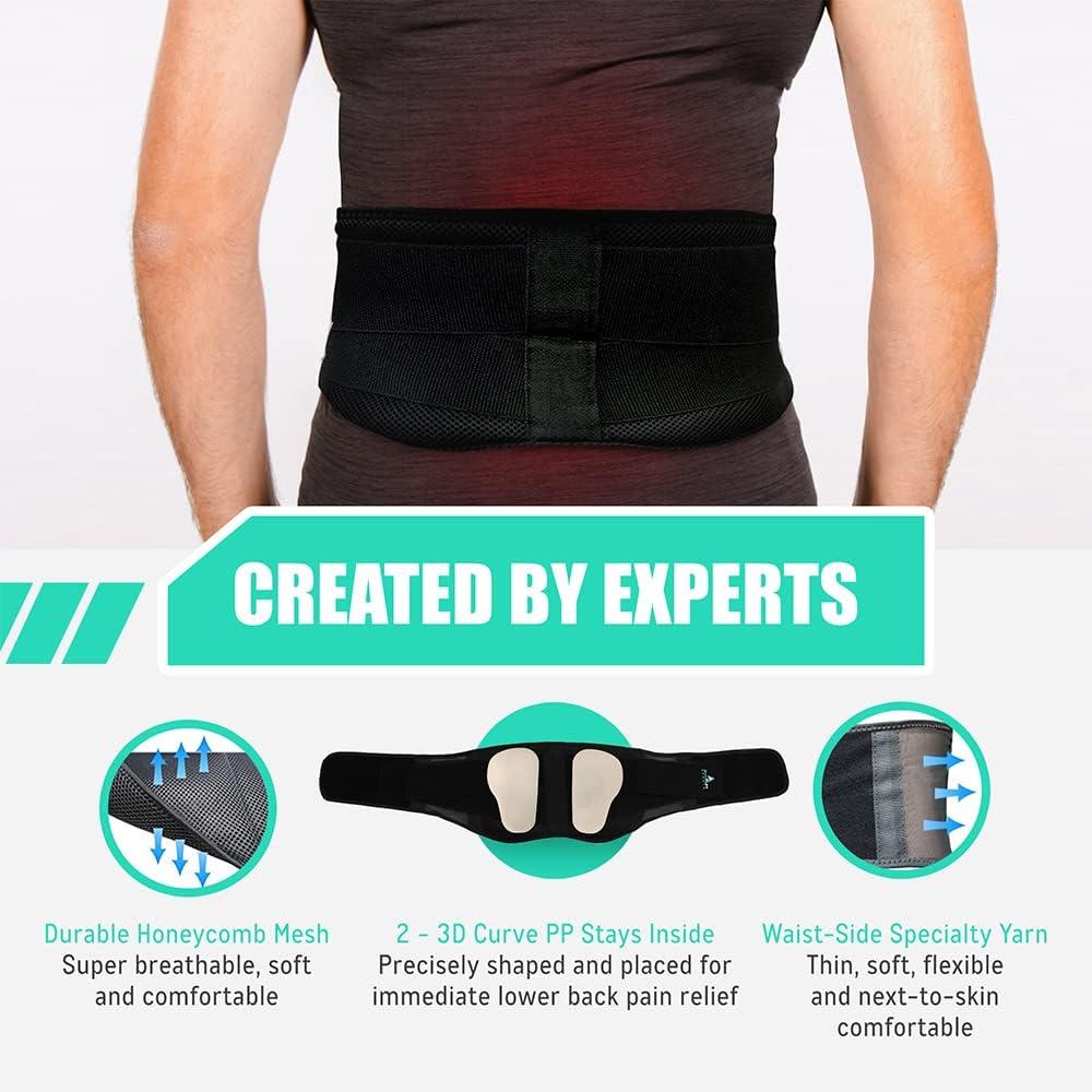 AllyFlex Sports® Lumbar Support Back Brace with Suspenders