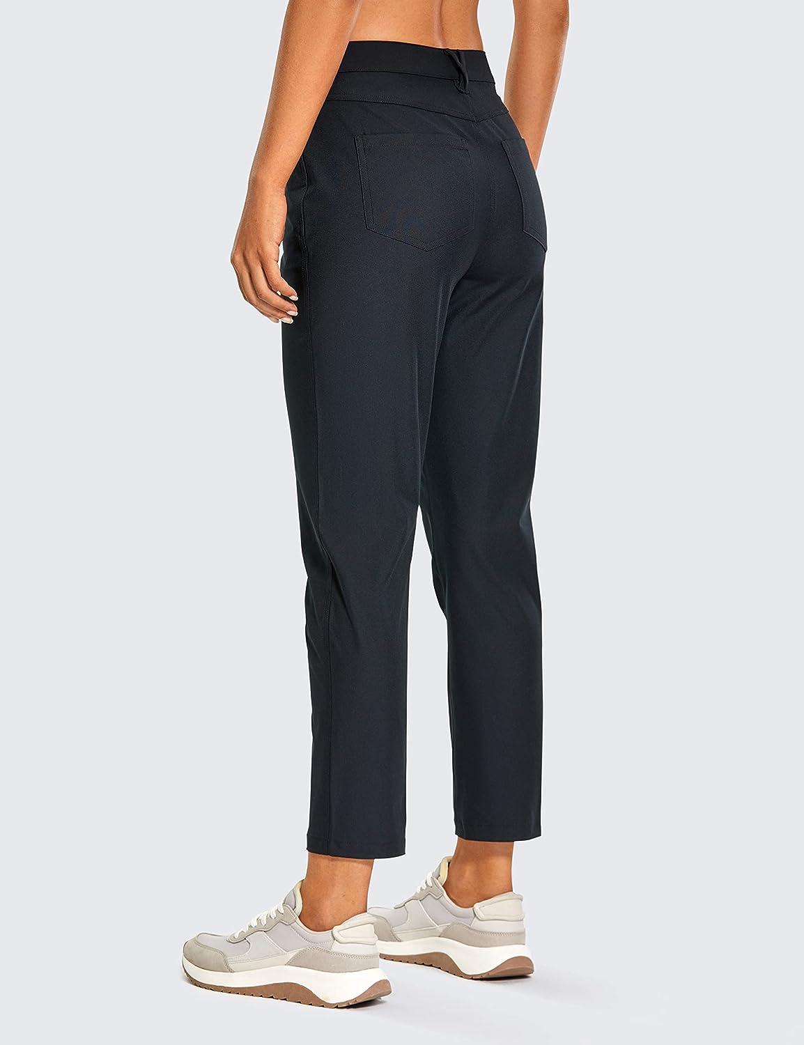 CRZ YOGA Women's High Rise Golf Pants Quick Dry Stretch Casual Straight Leg  Dress Work Pants