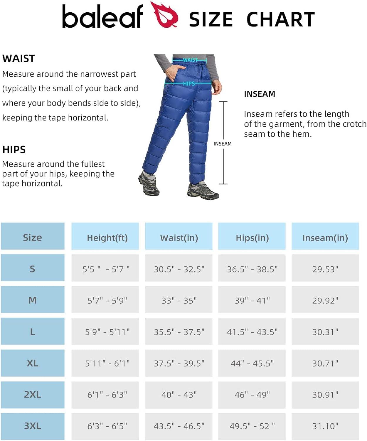 BALEAF Women's Winter Down Pants - Ultralight, Water Resistant, Ski/Snow  Puffer, Packable & Warm Trousers