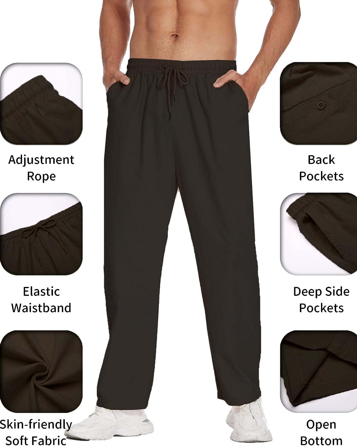 Summer Thin Casual Pants Men Wide-Leg Pants Men Streetwear Loose Straight  Sweatpants Mens (Color : Black, Size : Medium)