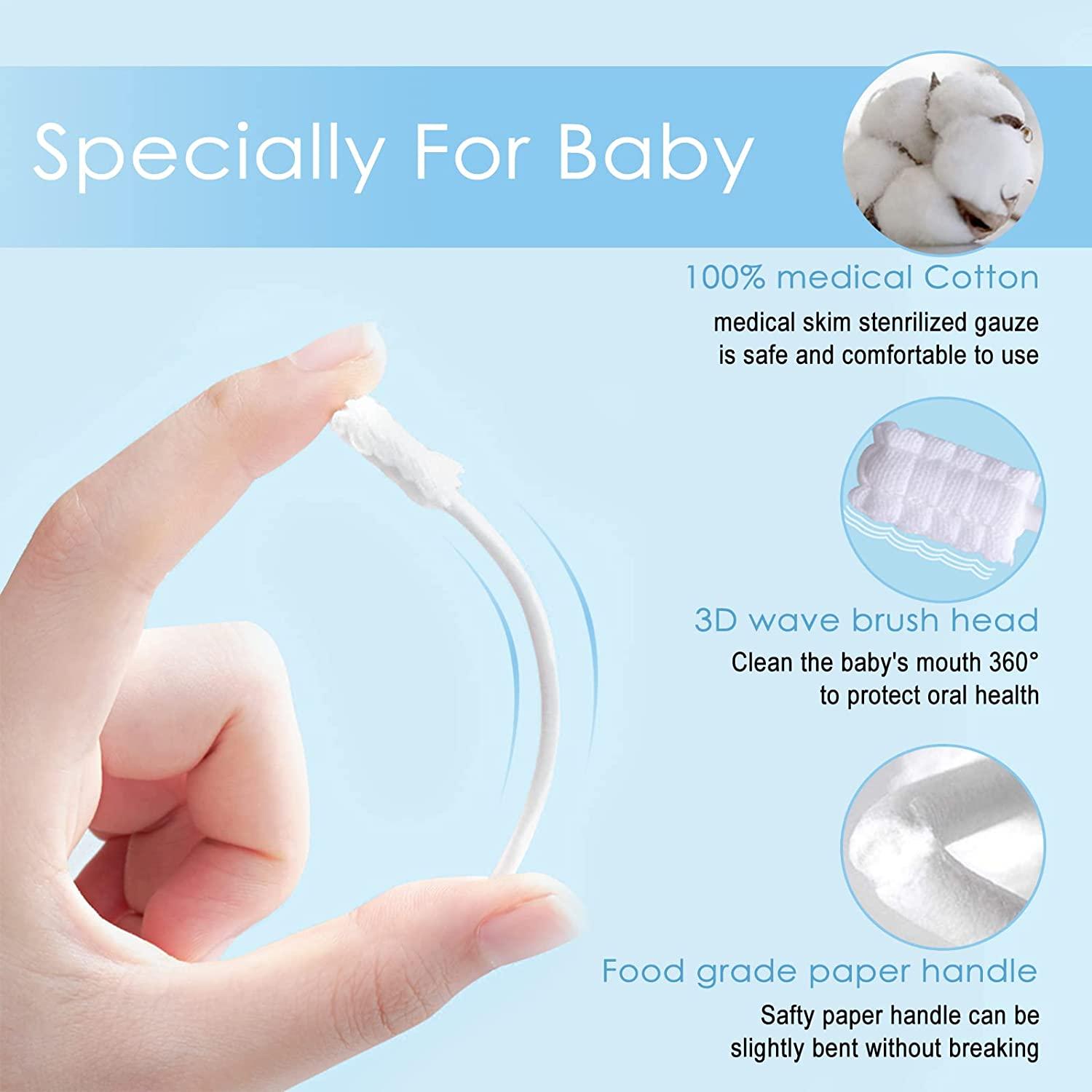 Cheers.US Baby Toothbrush, Newborn Baby Tongue Cleaner Toothbrush Clean  Baby Gums Disposable Tongue Cleaner Soft CottonToothbrush Infant Oral  Cleaning