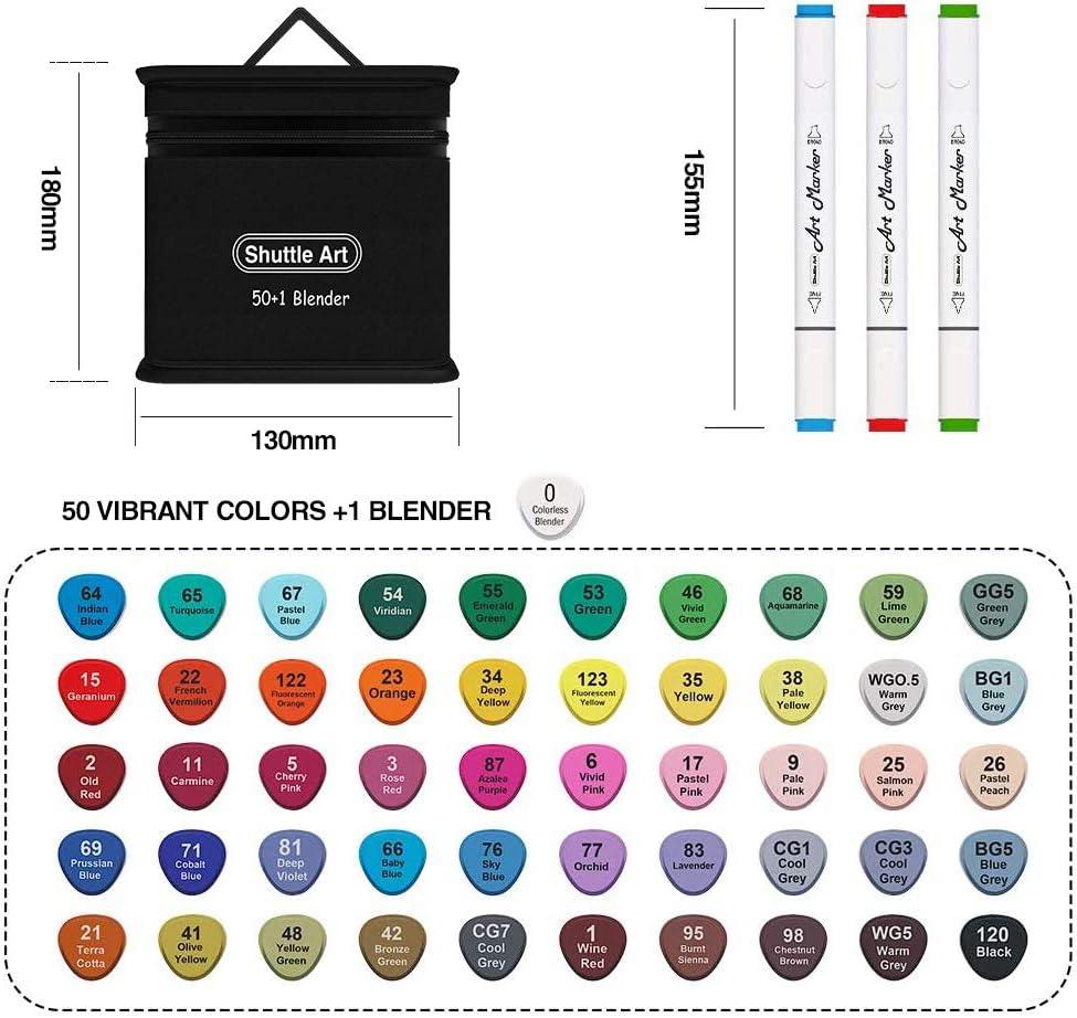 36 Colors Skin Tone&Hair Art Markers, Shuttle Art Dual Tip Alcohol
