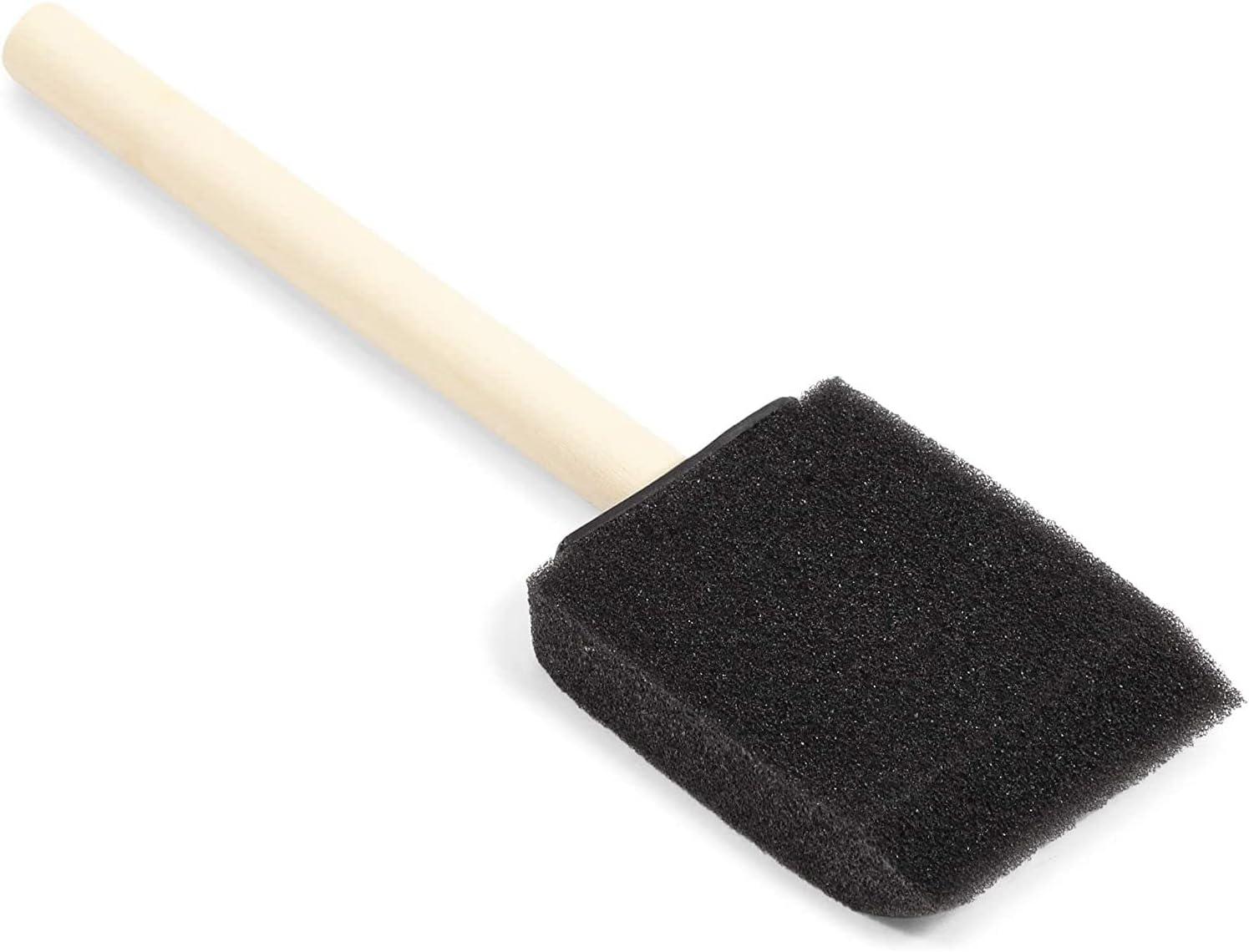 Black Foam Brush, Foam Brush Light Weight Long Time Use Easy to Hold with Beveled Sponge Tip for Paint Pigments and Other Media
