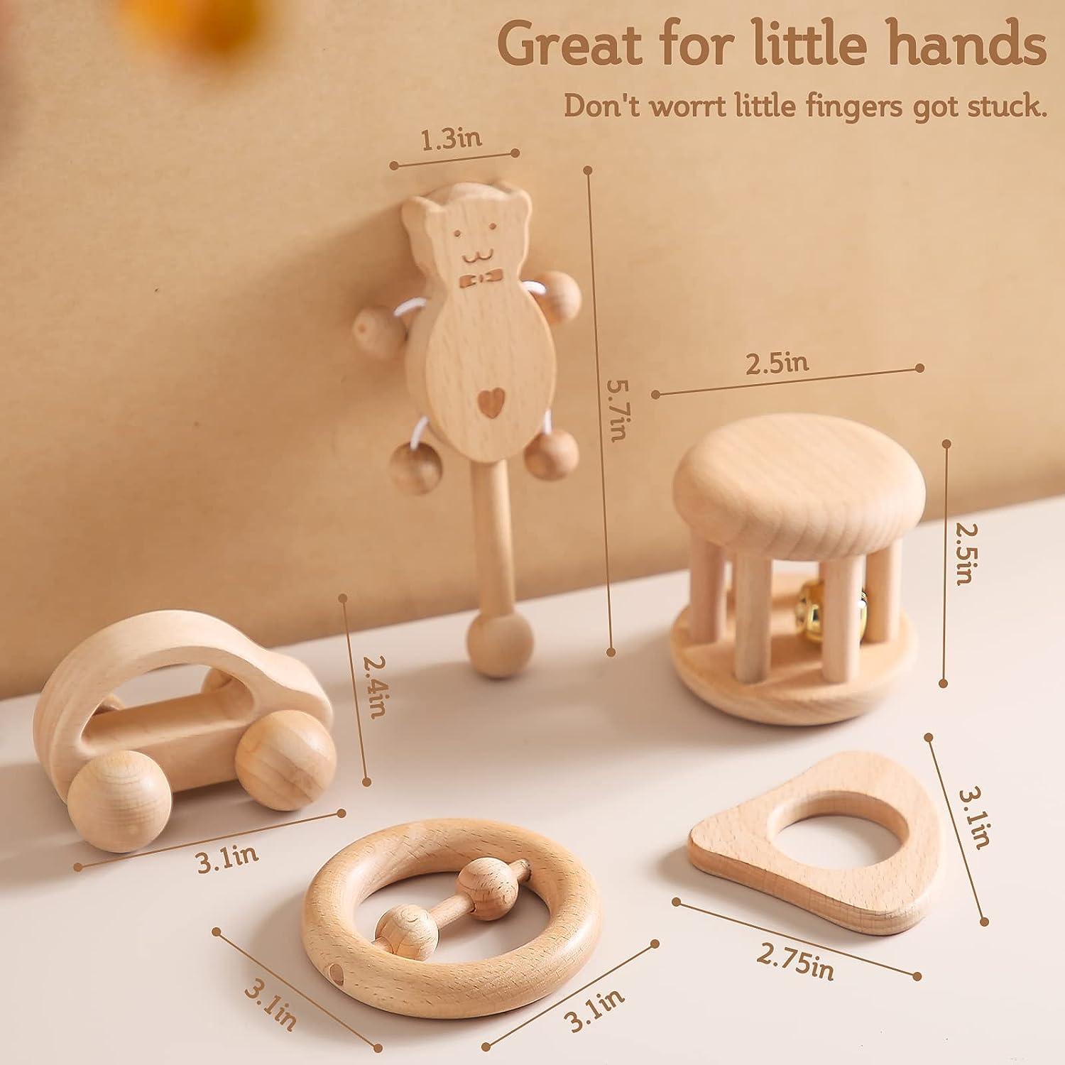 let's make Baby Rattles,Wooden Car Montessori Toy Set,Handmade