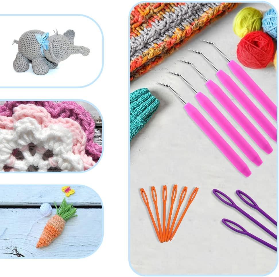 4 Sets Knitting Loom Hook Tools Colorful Looming Hooks Sewing Needles  Crochet Hooks Knitting Needles (Random Color) 