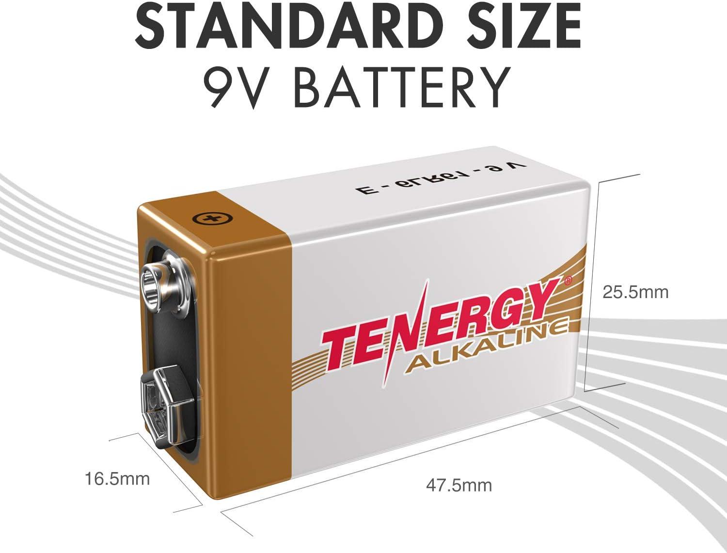 Tenergy 9V (6LR61) Alkaline Batteries, 12pk - Tenergy