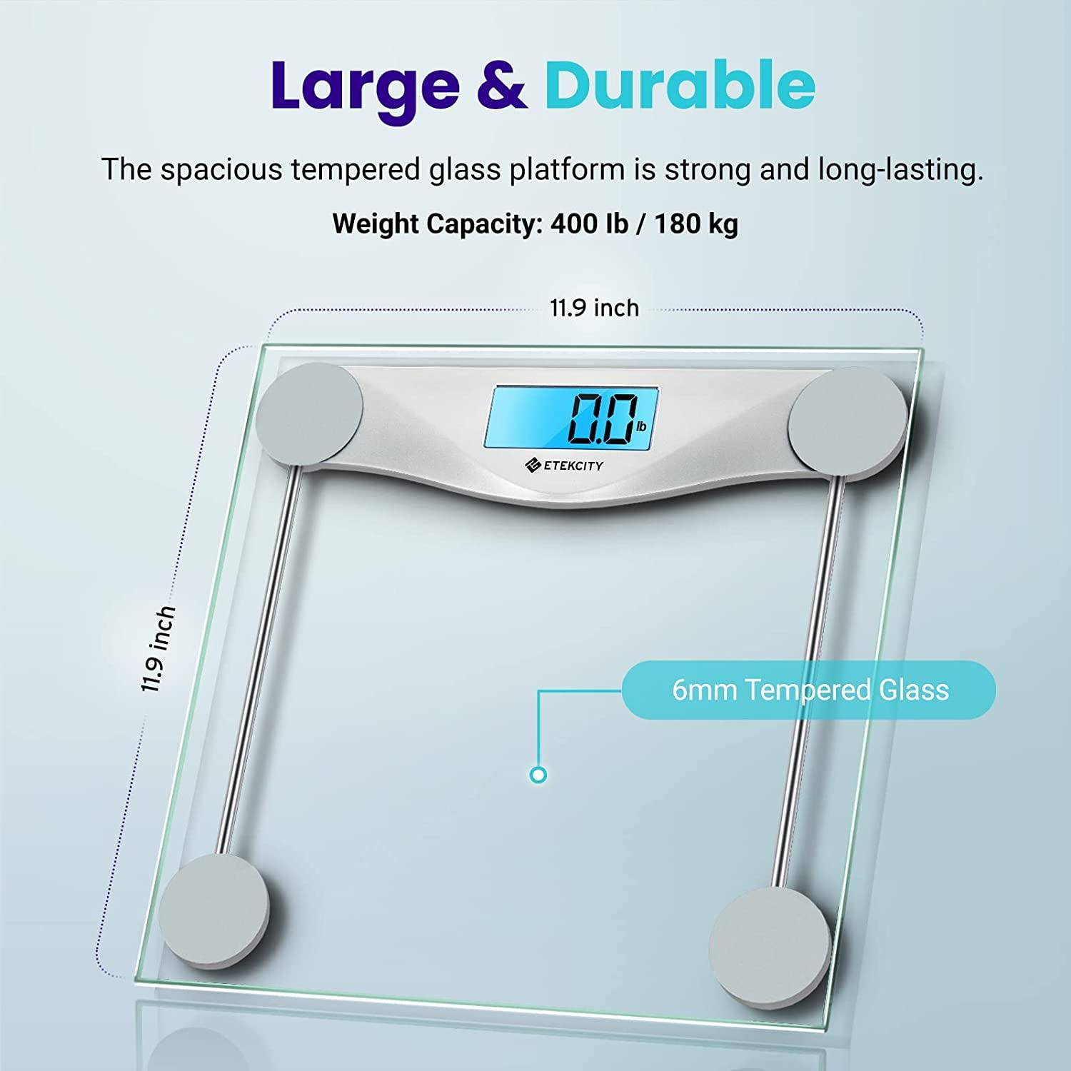 Etekcity Digital Body Weight Bathroom Scale Tempered 400lb Max